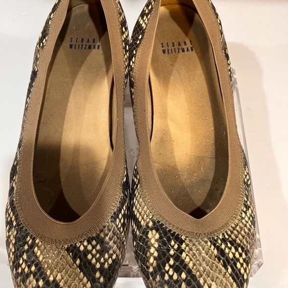 Stewart Weitzman Python Leather 8 1/2 Womens Ballet Flats Snake Print - Picture 3 of 4